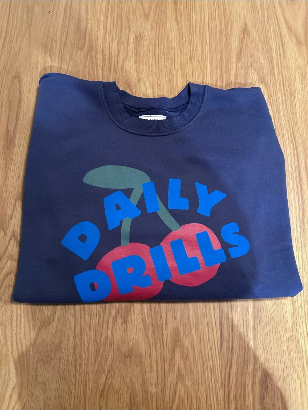 Daily Drills Limited Edition 300K Cherry Oversized Crew - Navy Size M/L NWOT